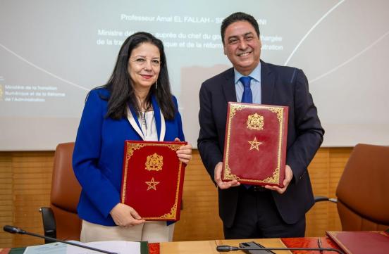 la cérémonie de signature d’une convention de partenariat visant à accélérer la numérisation du secteur du commerce