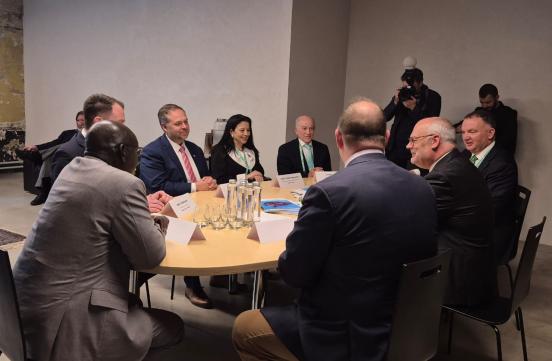 Dans le cadre de sa visite de travail, Madame la Ministre a assisté, le 28 mai 2025, a une réunion organisée par le président de la République d'Estonie, a une réunion.